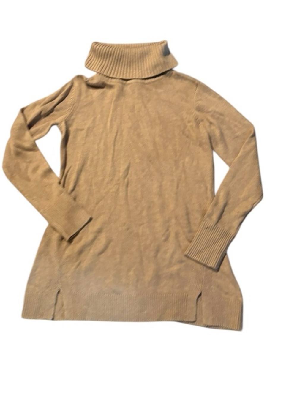 H by halston tan knit sweater turtleneck nwot